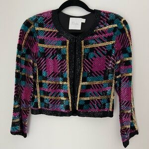 Fun Vintage 80s Sequin Check Jacket EUC from Asos Revive